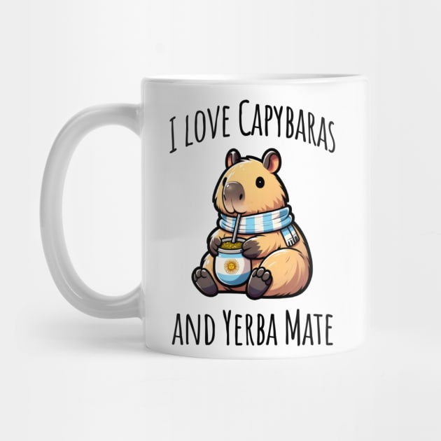 Cute Capybara drinking Argentinian Yerba Mate tea by Luxinda